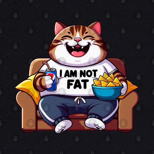 I Am Not Fat meme Tabby Cat Couch Potato Nachos Soft Drink by Plushism